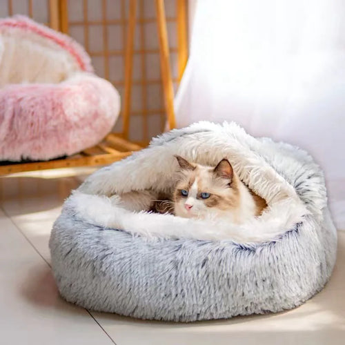 ECO Pet/Cat Fleece Hooded Calming Sleeping Bed