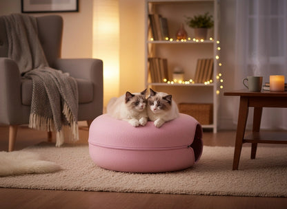 Calming Donut Cat Cave Bed