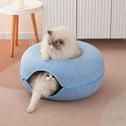 Calming Donut Cat Cave Bed