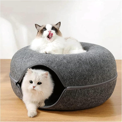 Calming Donut Cat Cave Bed
