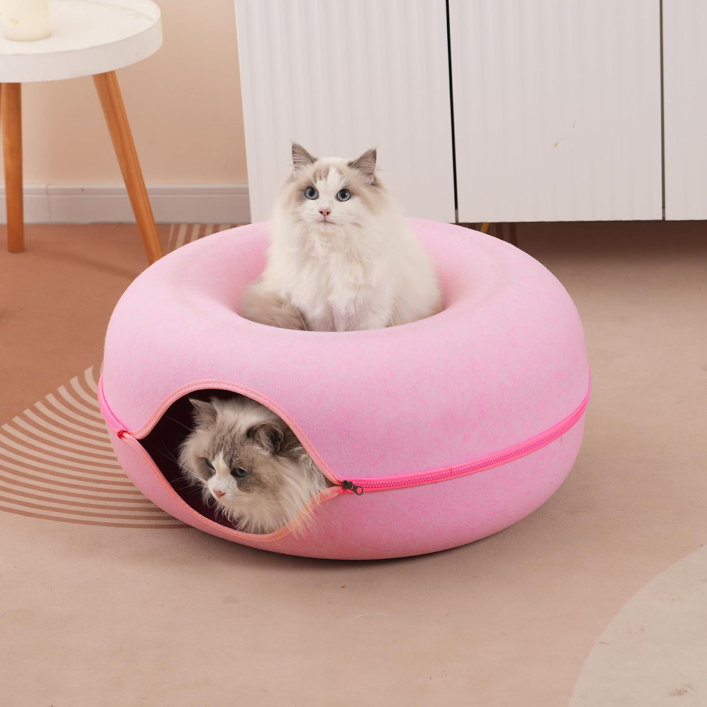 Calming Donut Cat Cave Bed