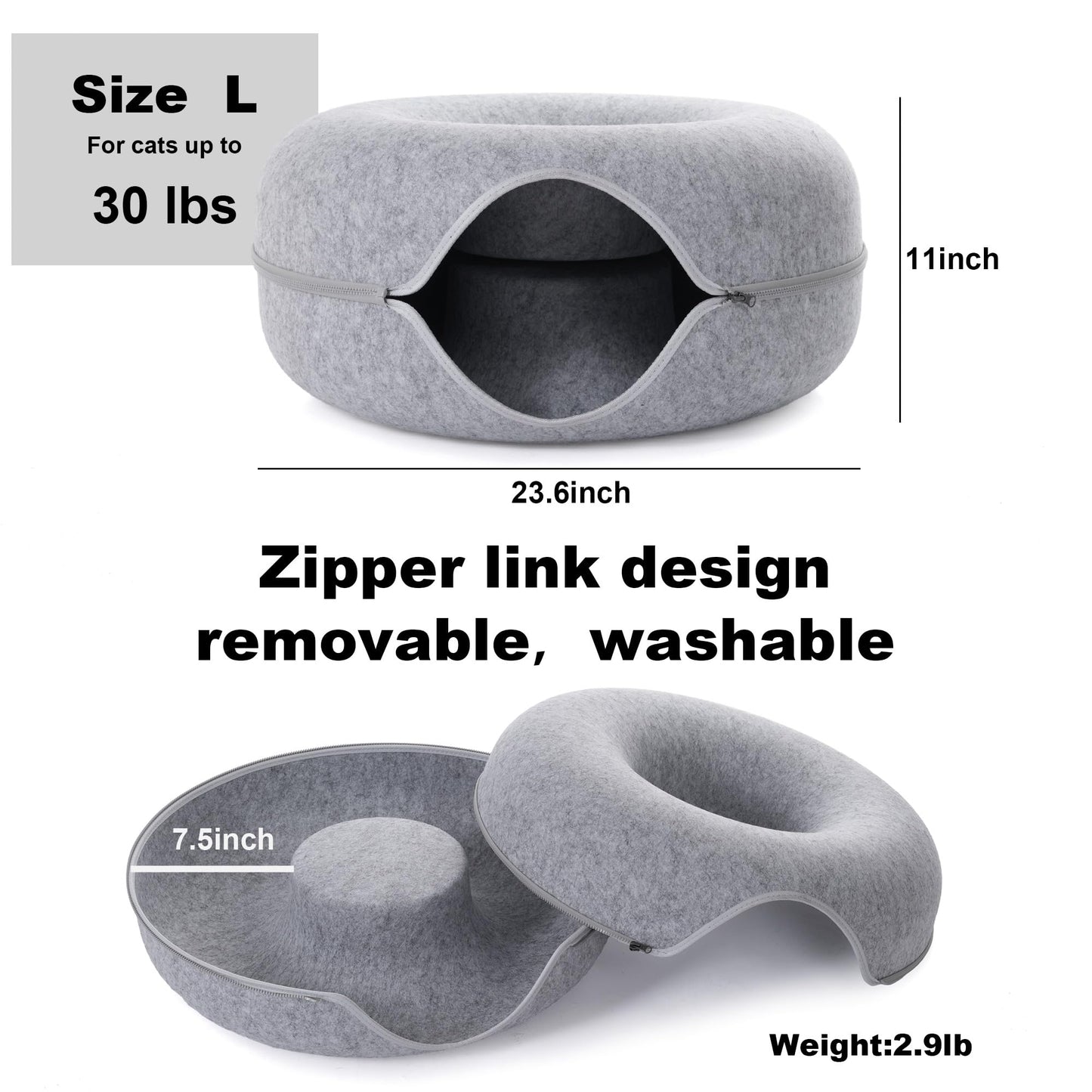 Calming Donut Cat Cave Bed