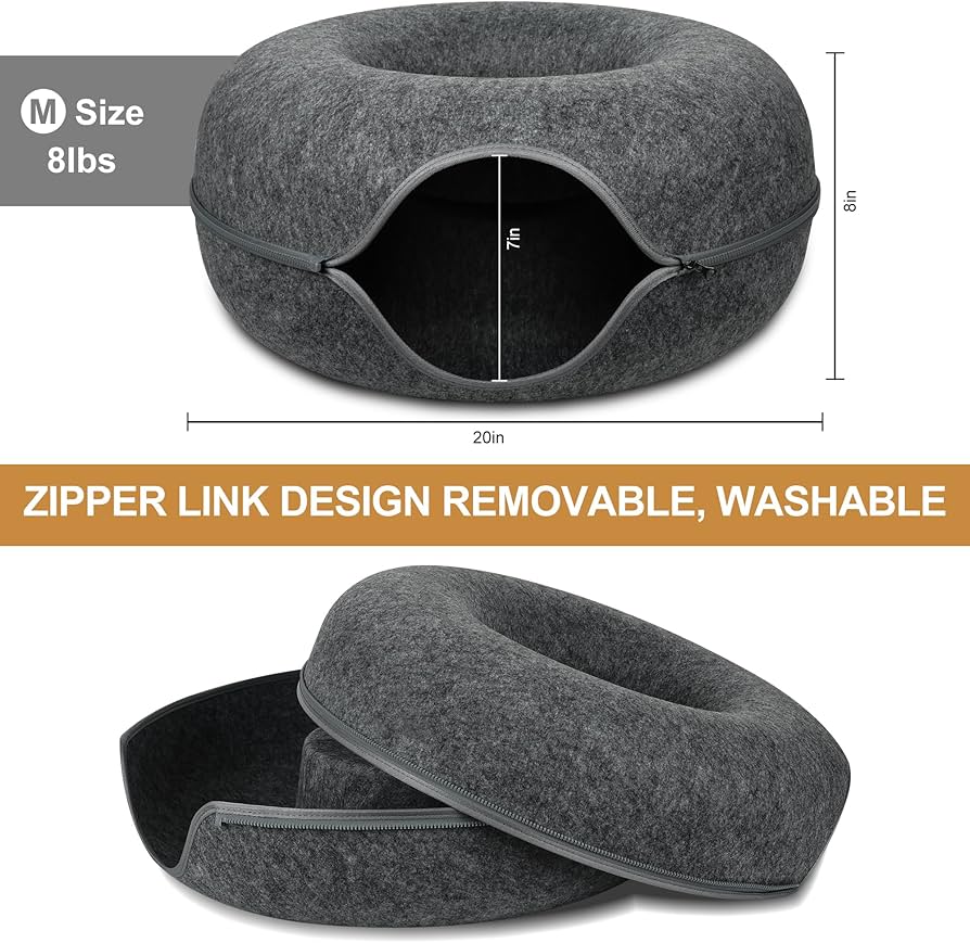 Calming Donut Cat Cave Bed