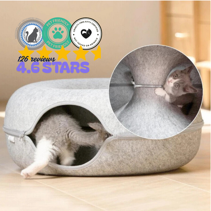 Calming Donut Cat Cave Bed