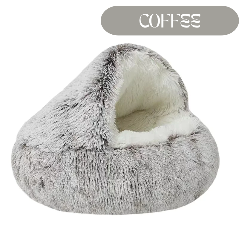 ECO Pet/Cat Fleece Hooded Calming Sleeping Bed