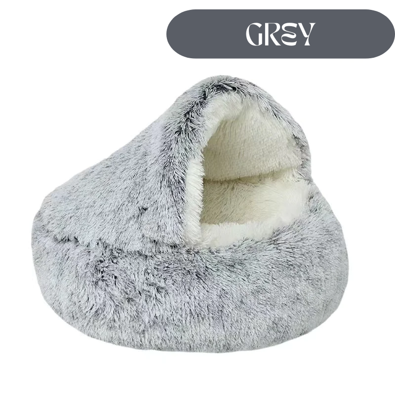 ECO Pet/Cat Fleece Hooded Calming Sleeping Bed