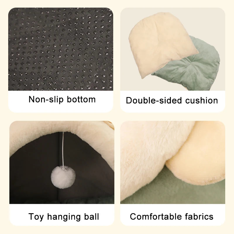 Cute Cat Cave with Pom Pom