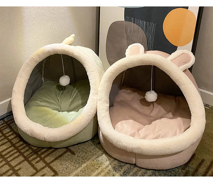 Cute Cat Cave with Pom Pom