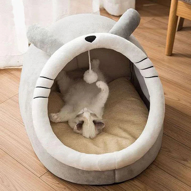 Cute Cat Cave with Pom Pom