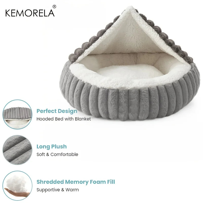 Fluffy Cat Nest with Cover