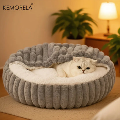 Fluffy Cat Nest with Cover