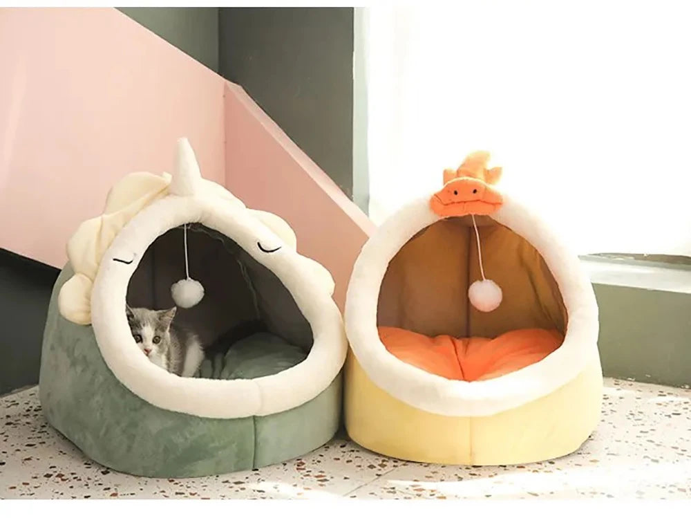 Cute Cat Cave with Pom Pom