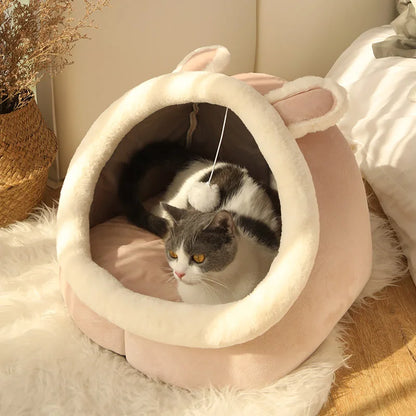 Cute Cat Cave with Pom Pom