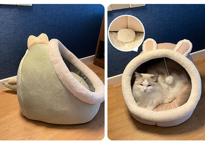 Cute Cat Cave with Pom Pom