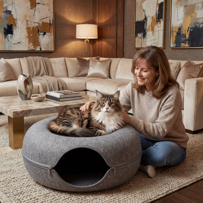 Donut Cat Cave Bed