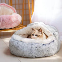 ECO Pet/Cat Fleece Hooded Calming Sleeping Bed