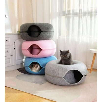 Calming Donut Cat Cave Bed