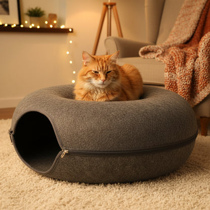 Donut Cat Cave Bed