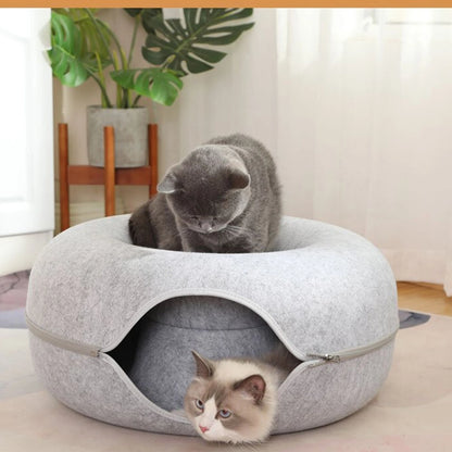 Calming Donut Cat Cave Bed